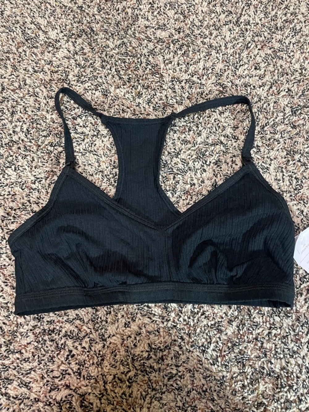 Auden Nursing Unlined Black Ribbed Racerback Bralette Sz S | NWT